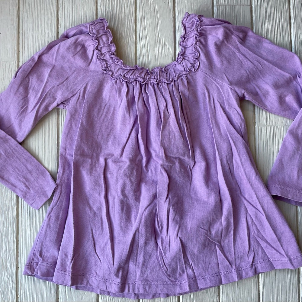 GAP Lilac Purple Ruffle Accent Girls Top Size 3